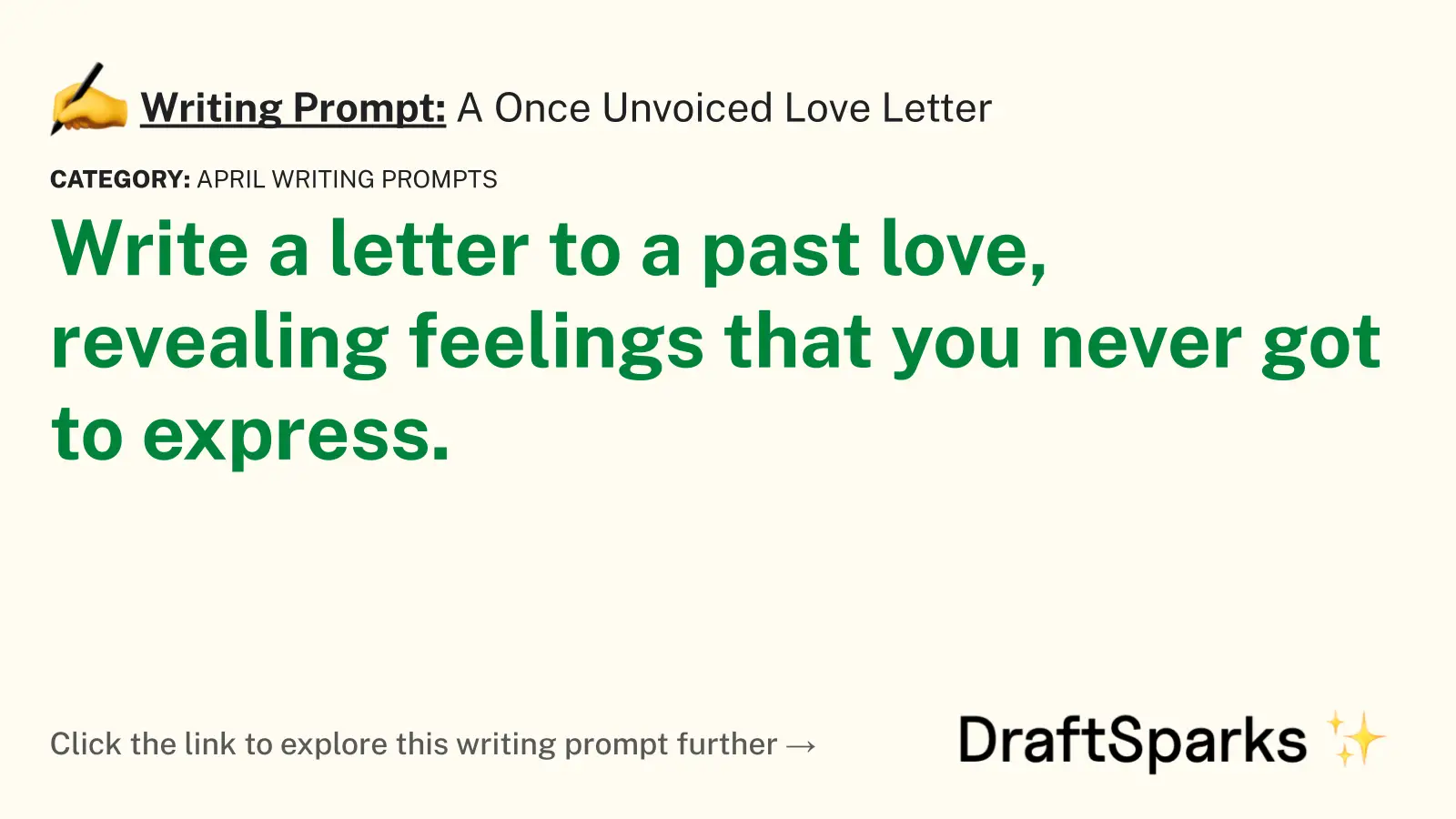 A Once Unvoiced Love Letter