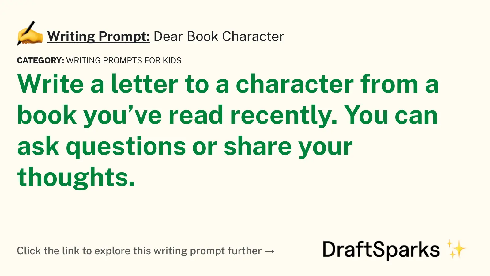 Dear Book Character