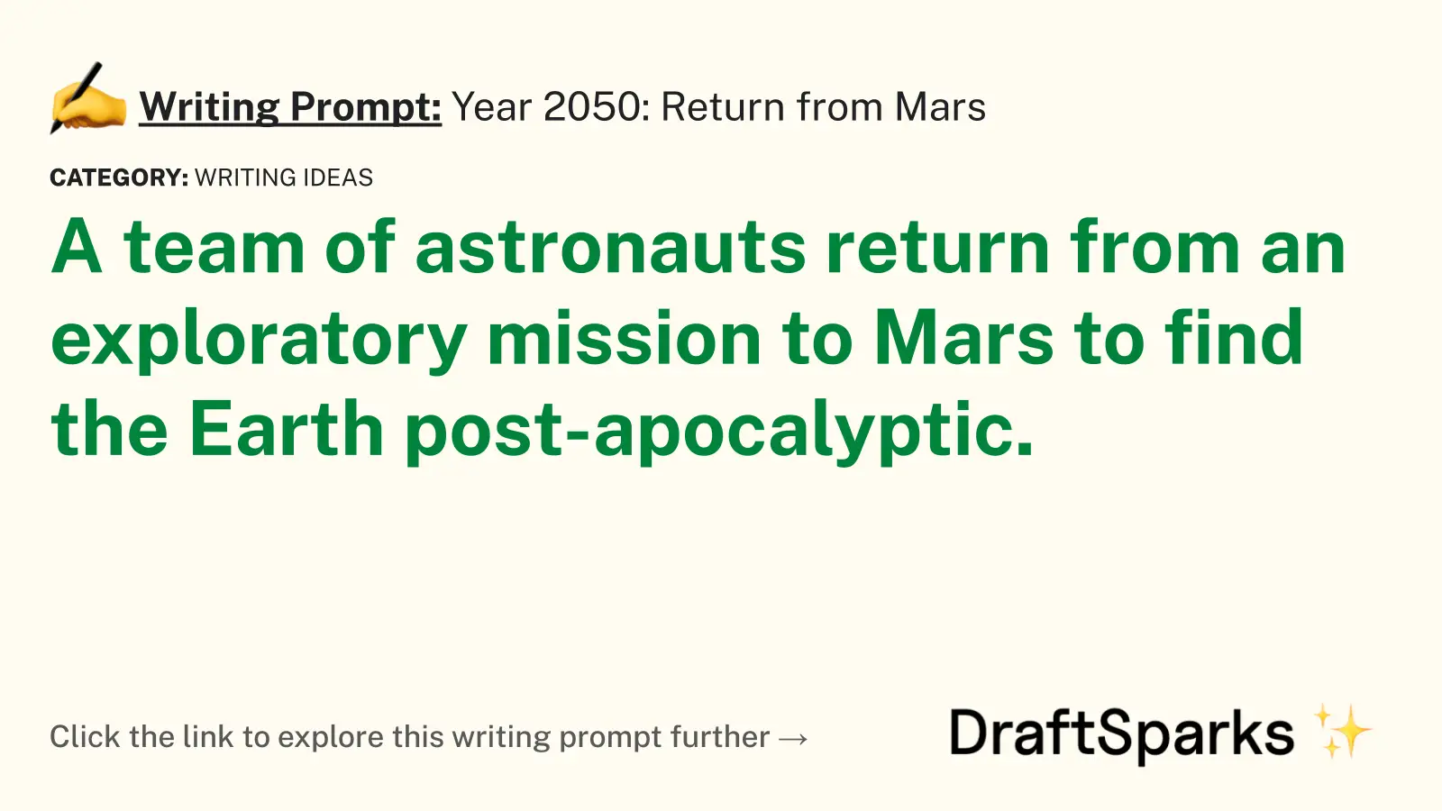 Year 2050: Return from Mars