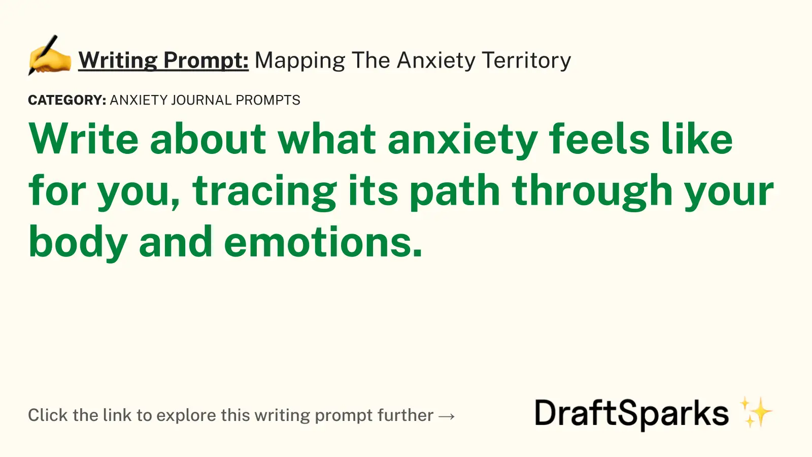 Mapping The Anxiety Territory