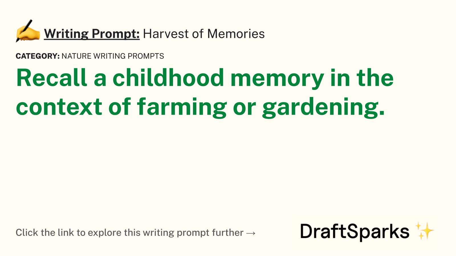 Harvest of Memories
