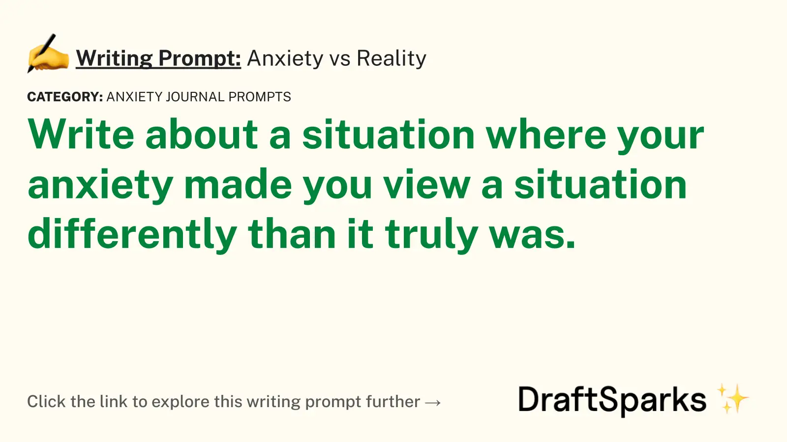 Anxiety vs Reality