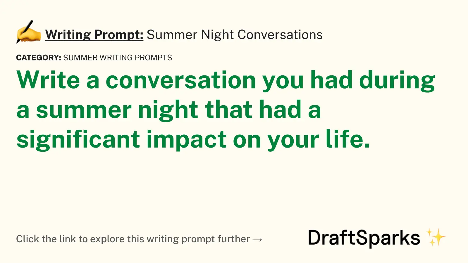 Summer Night Conversations