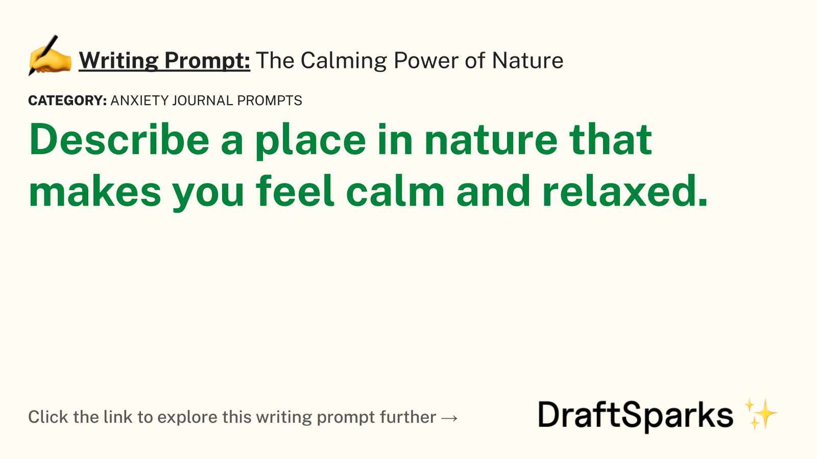 The Calming Power of Nature