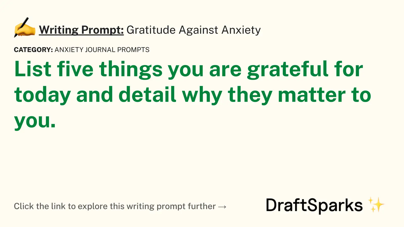 Gratitude Against Anxiety
