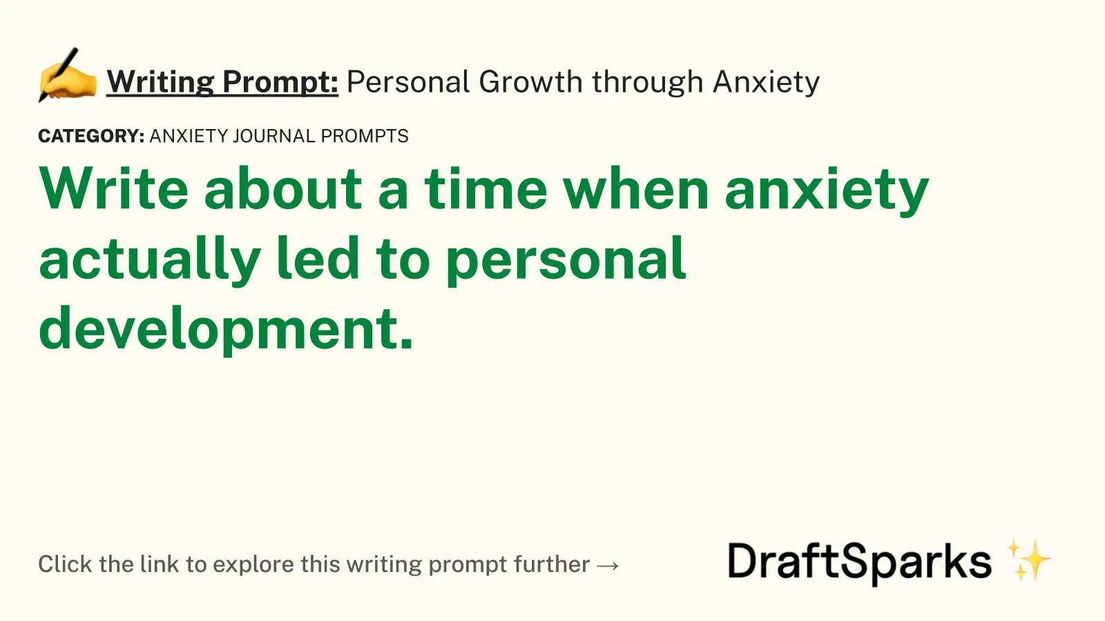 Personal Growth through Anxiety