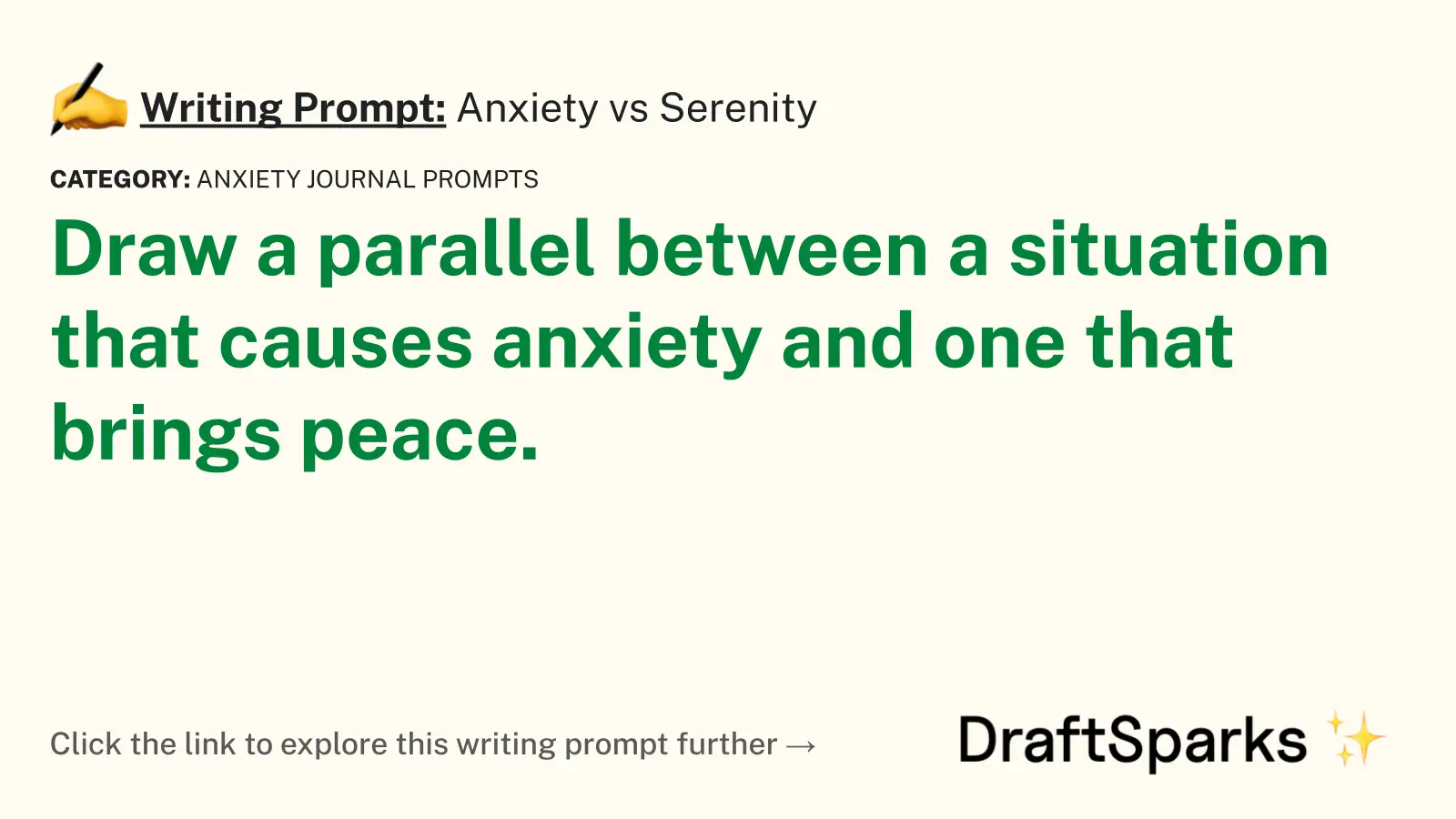 Anxiety vs Serenity
