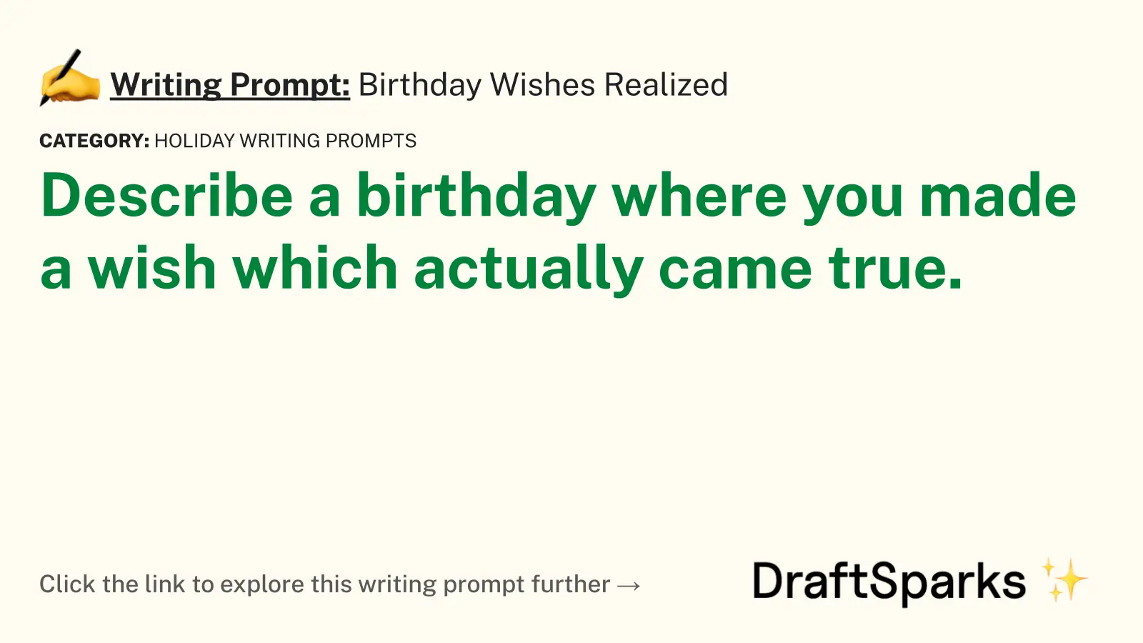 Birthday Wishes Realized