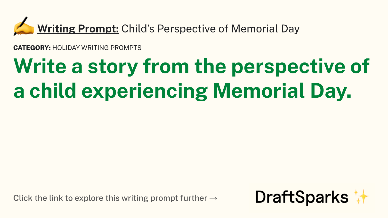 Child’s Perspective of Memorial Day