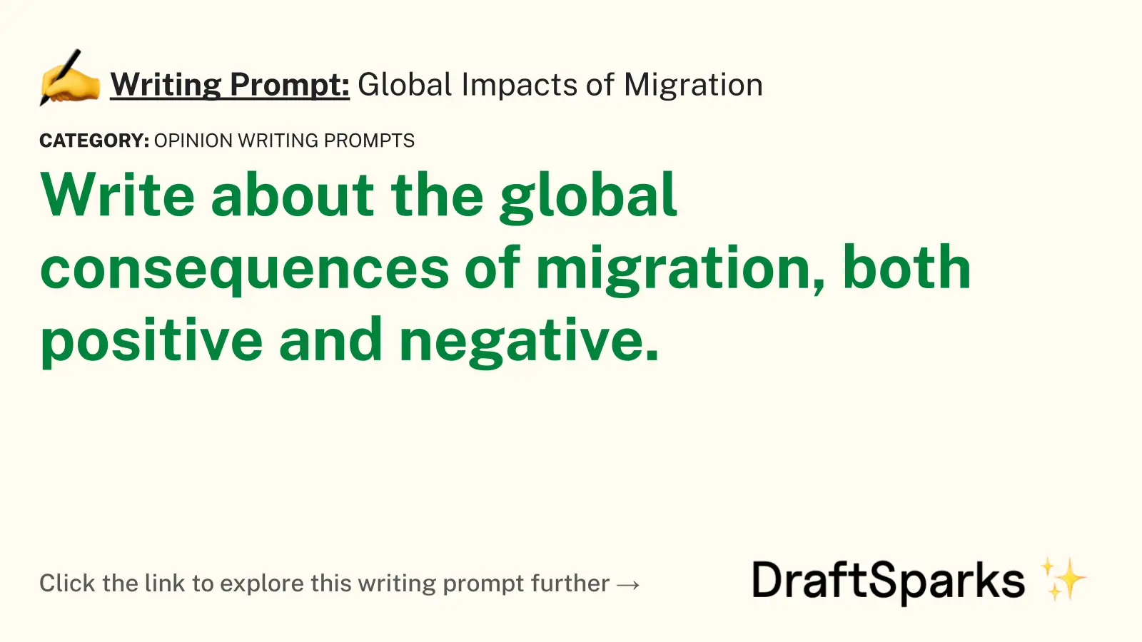 Global Impacts of Migration