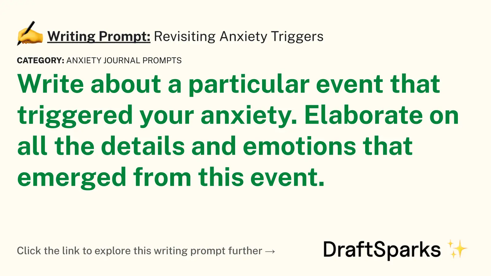 Revisiting Anxiety Triggers
