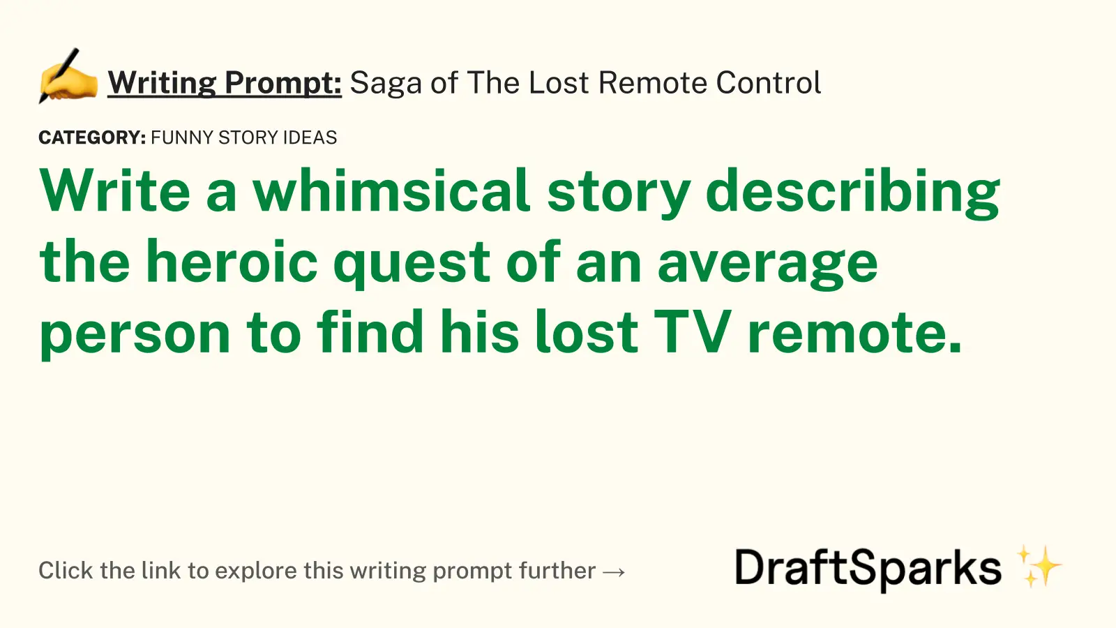 Saga of The Lost Remote Control