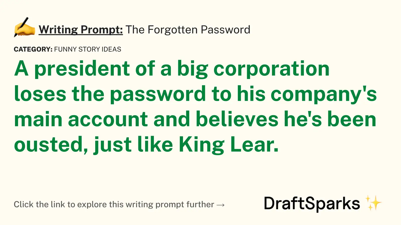 The Forgotten Password