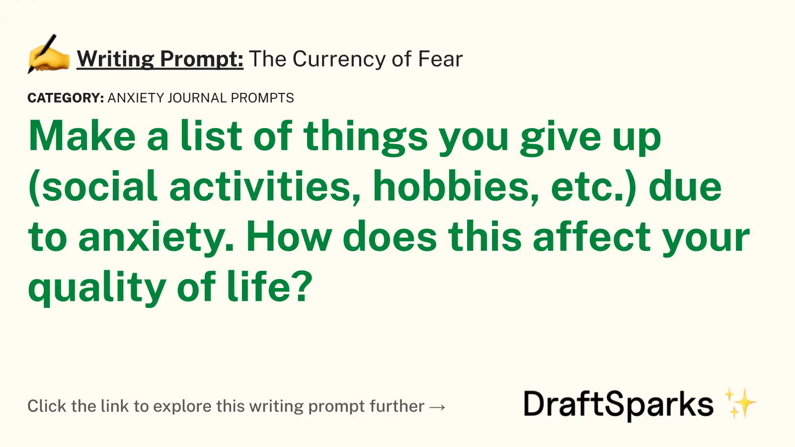 The Currency of Fear