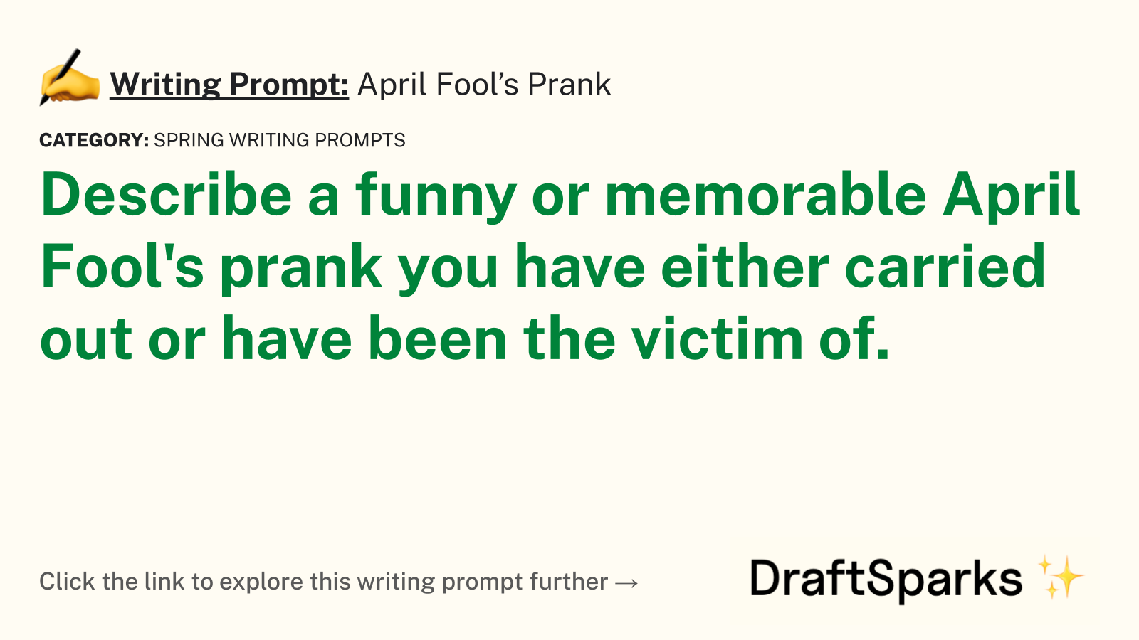 April Fool’s Prank