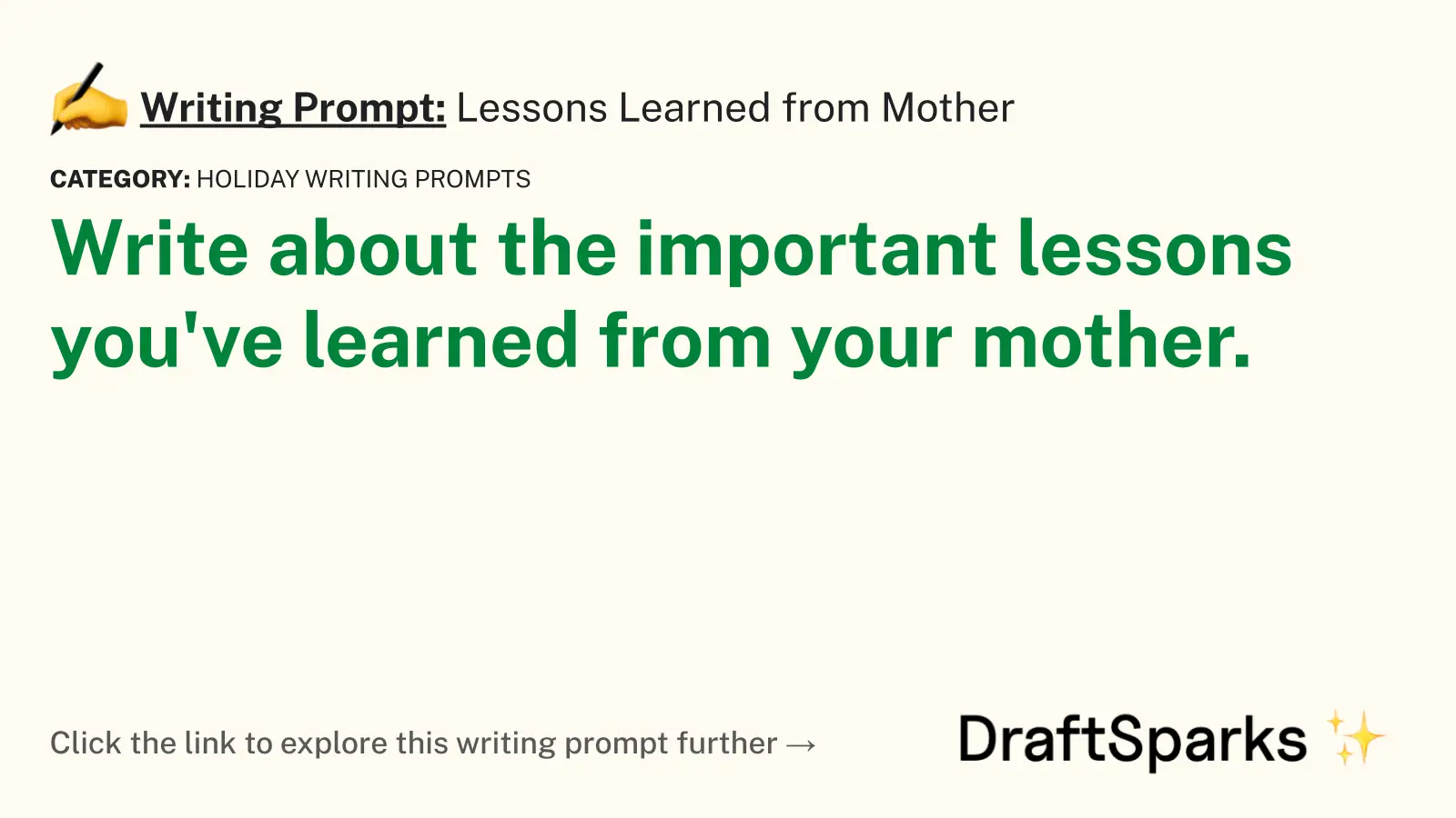 Lessons Learned from Mother