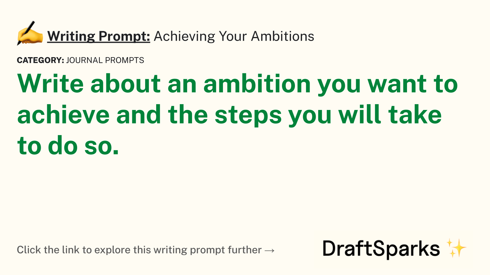 Achieving Your Ambitions