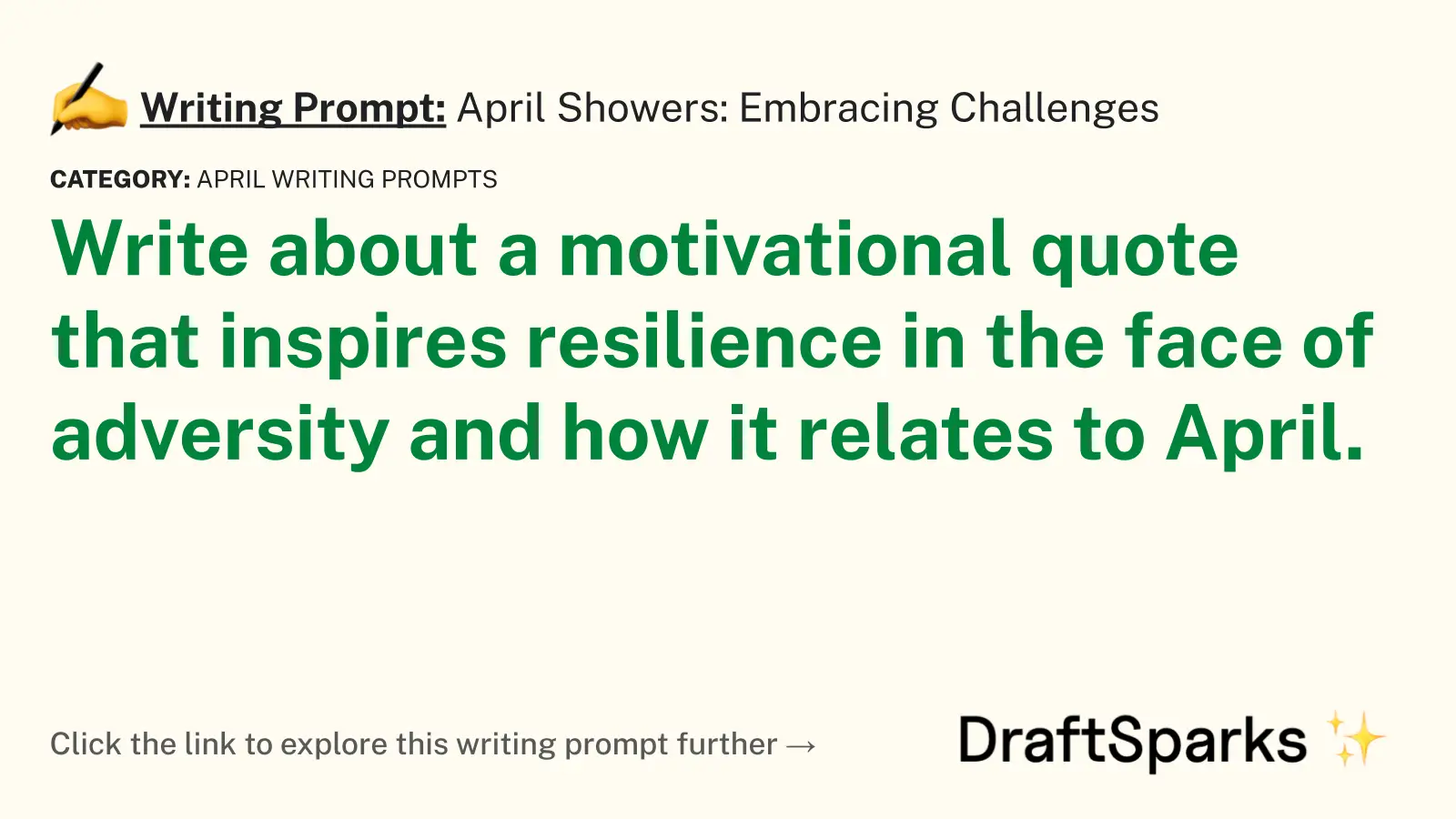 April Showers: Embracing Challenges