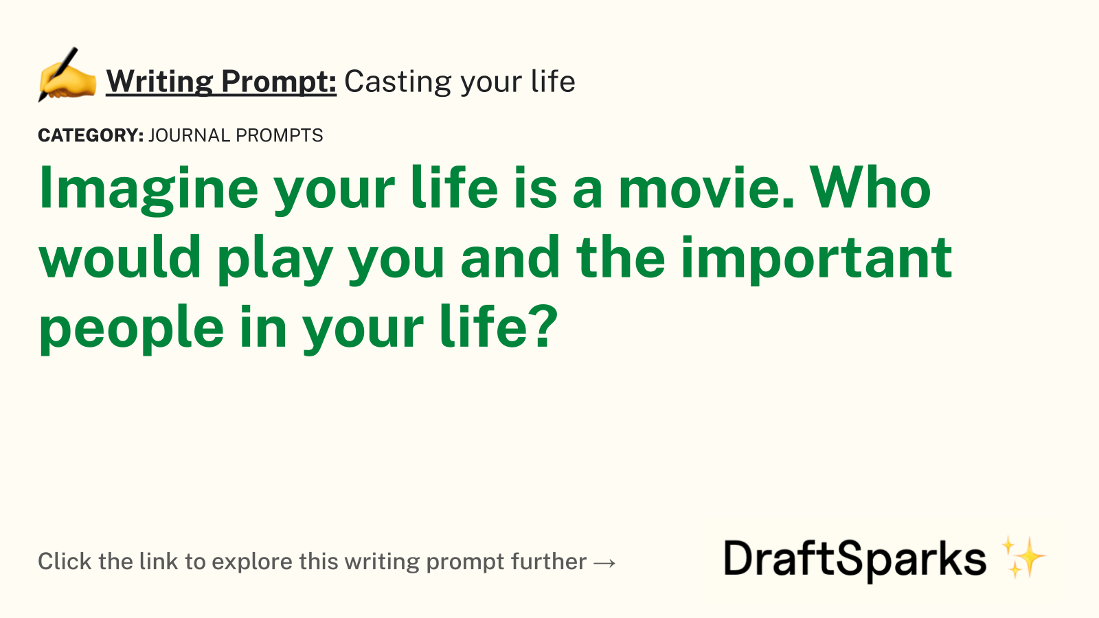 Casting your life