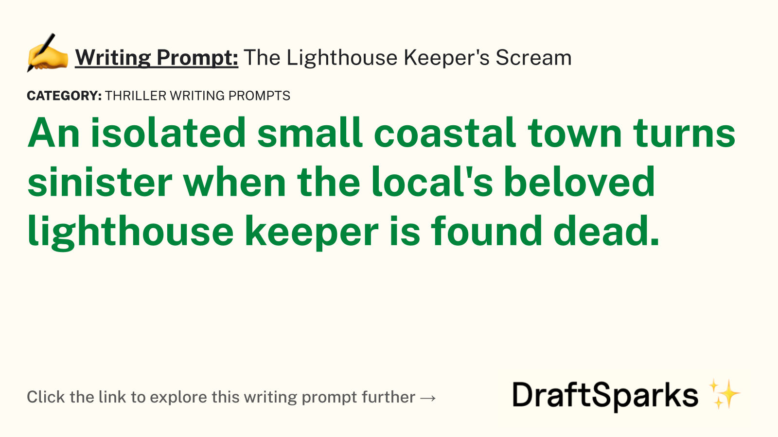 The Lighthouse Keeper’s Scream