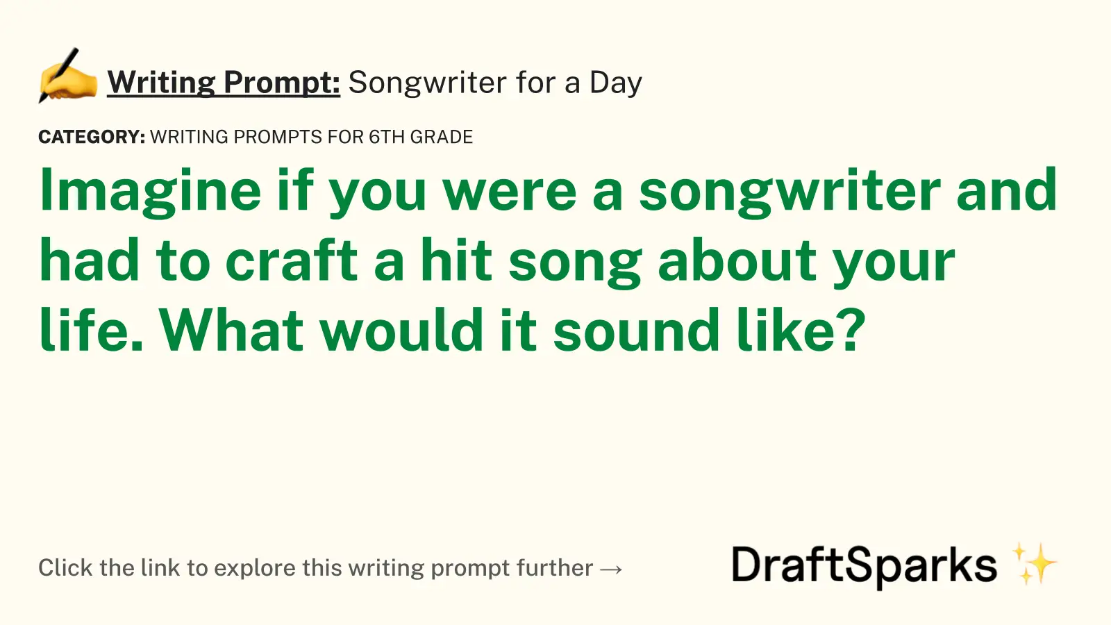 Songwriter for a Day