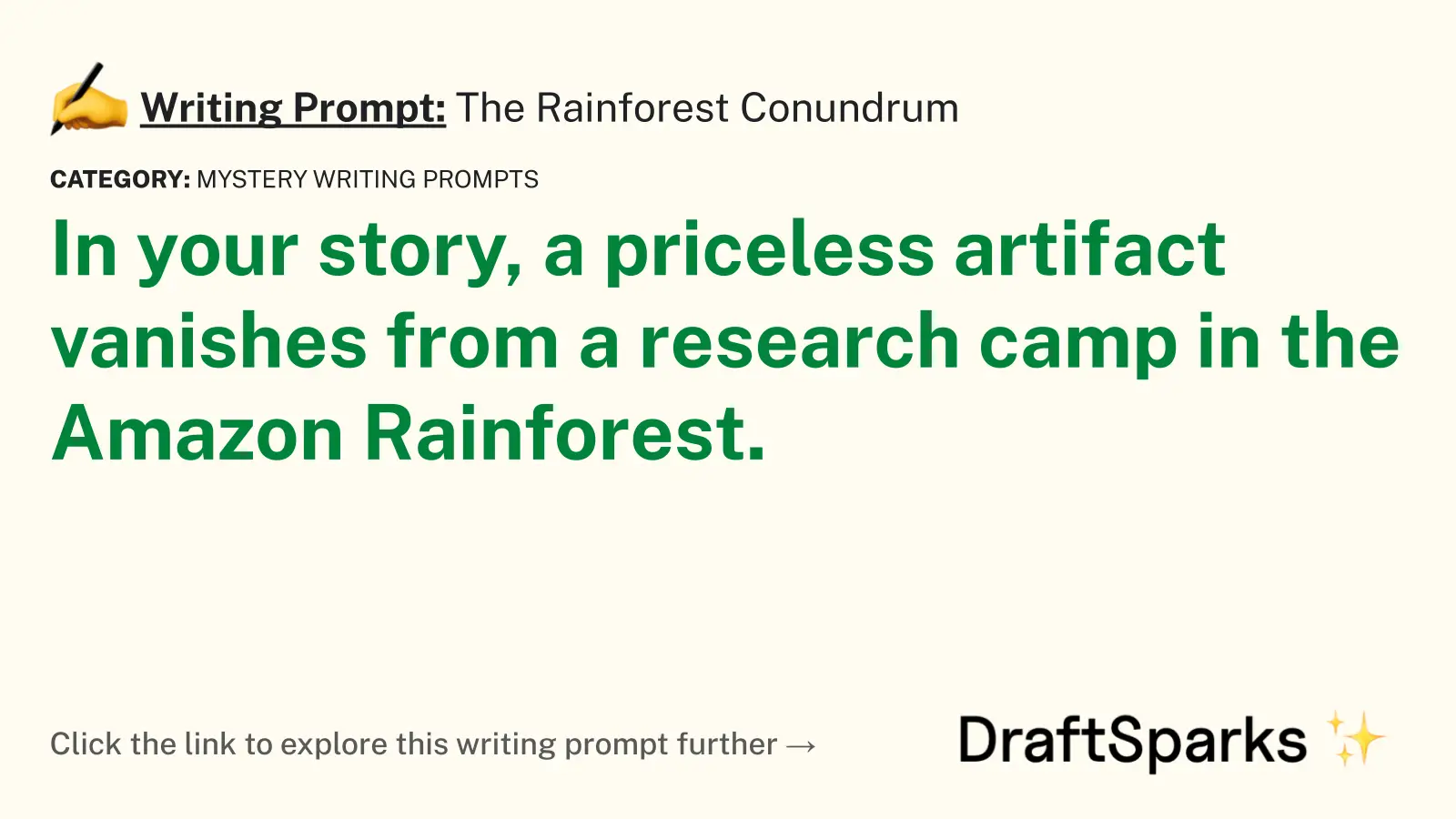 The Rainforest Conundrum