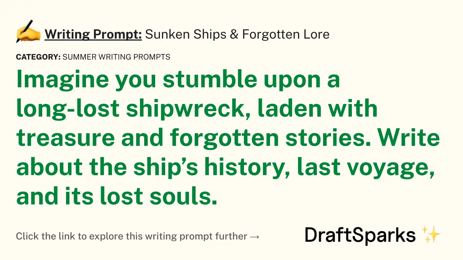 Sunken Ships & Forgotten Lore