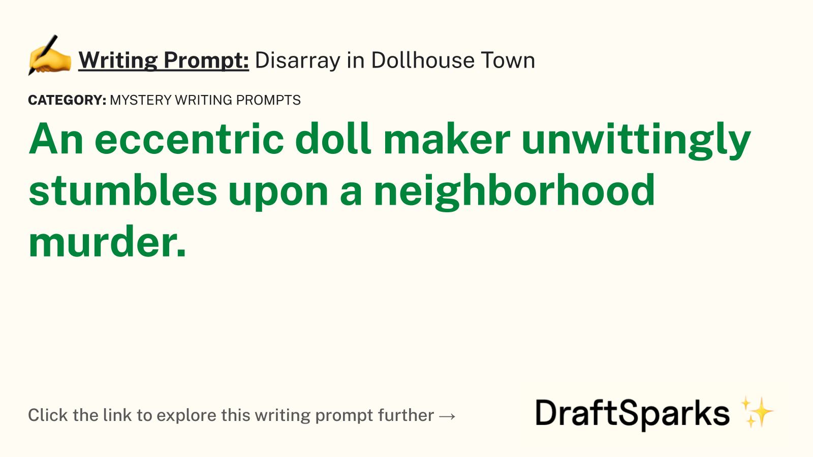 Disarray in Dollhouse Town
