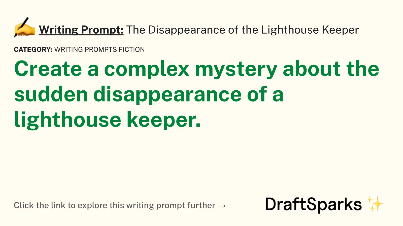 The Disappearance of the Lighthouse Keeper