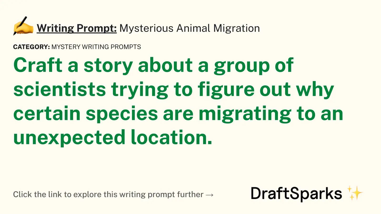 Mysterious Animal Migration