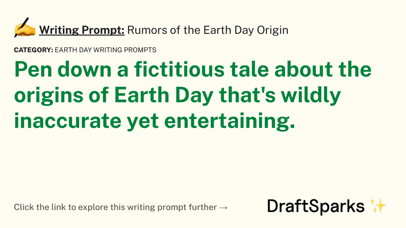 Rumors of the Earth Day Origin
