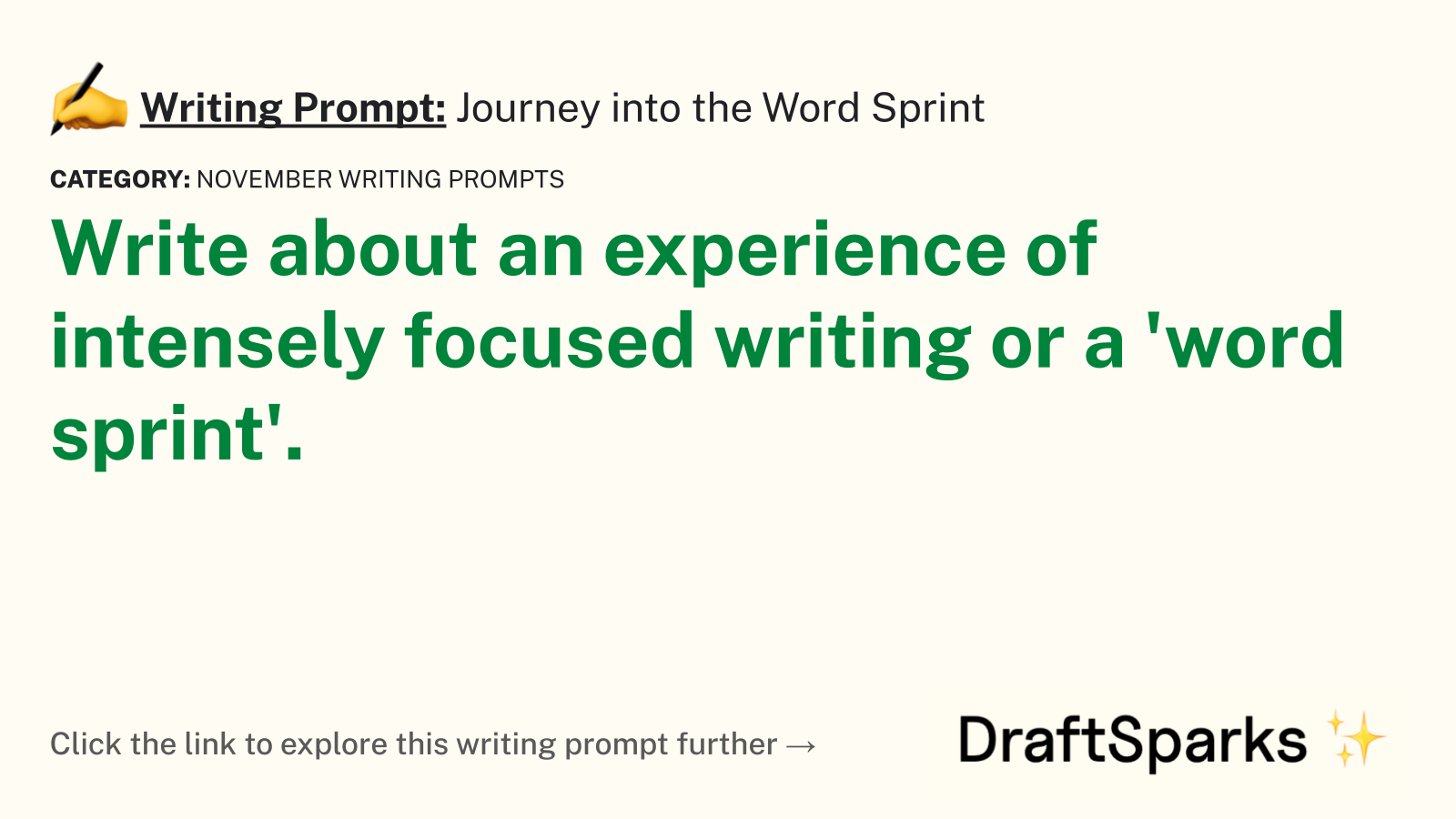 Journey into the Word Sprint