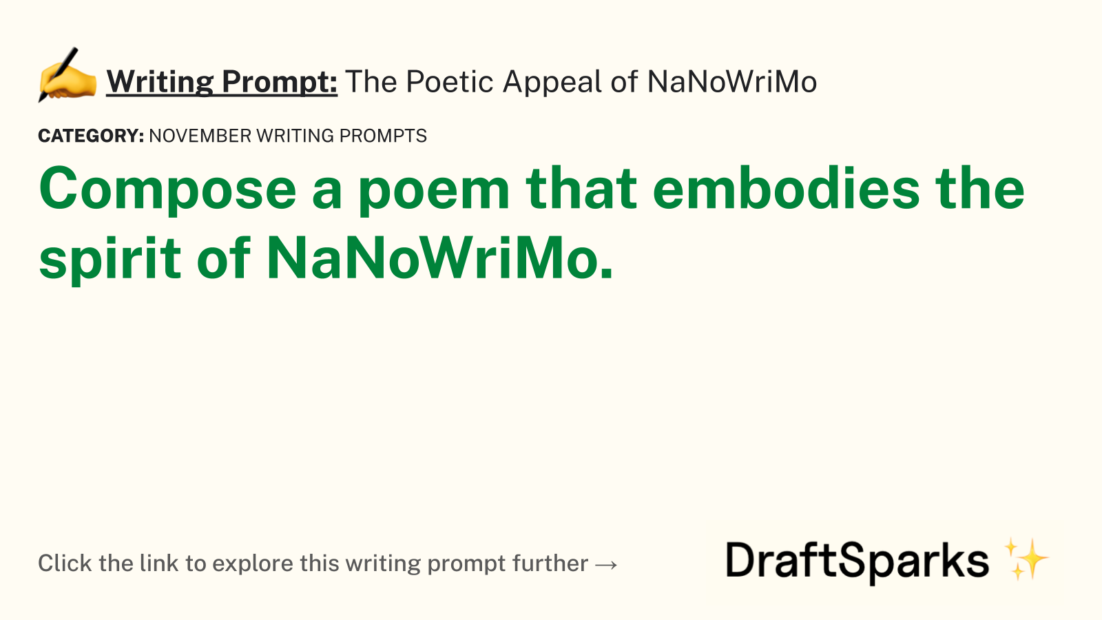 The Poetic Appeal of NaNoWriMo