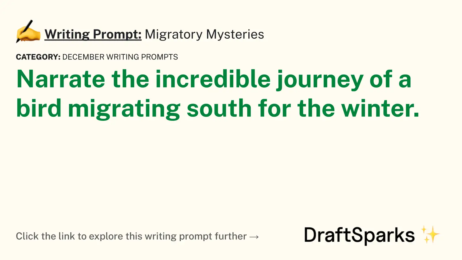 Migratory Mysteries