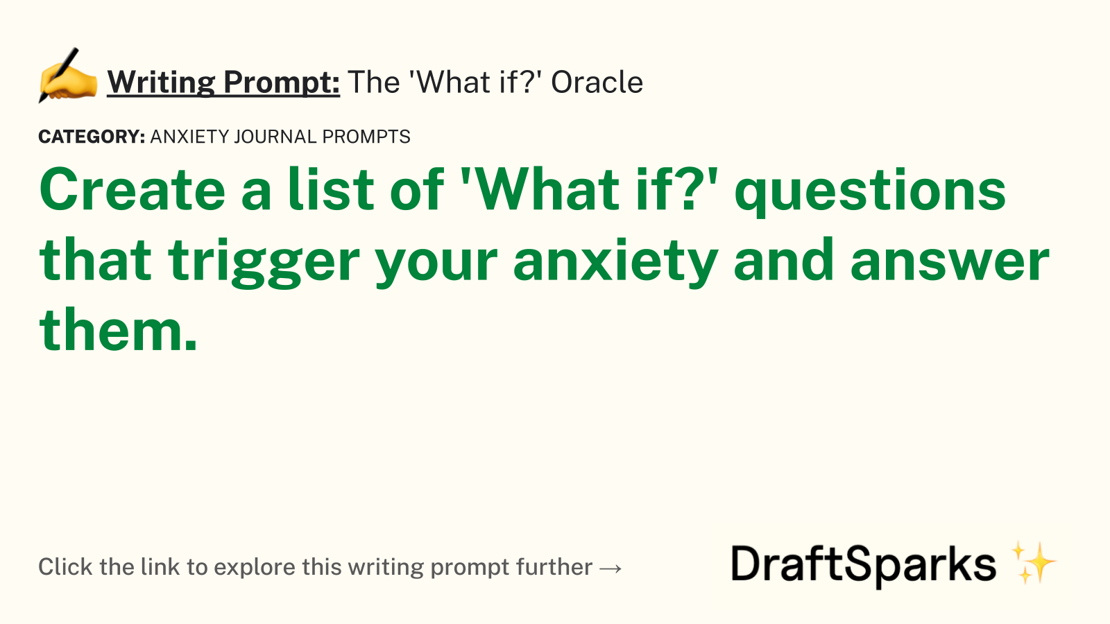 The ‘What if?’ Oracle