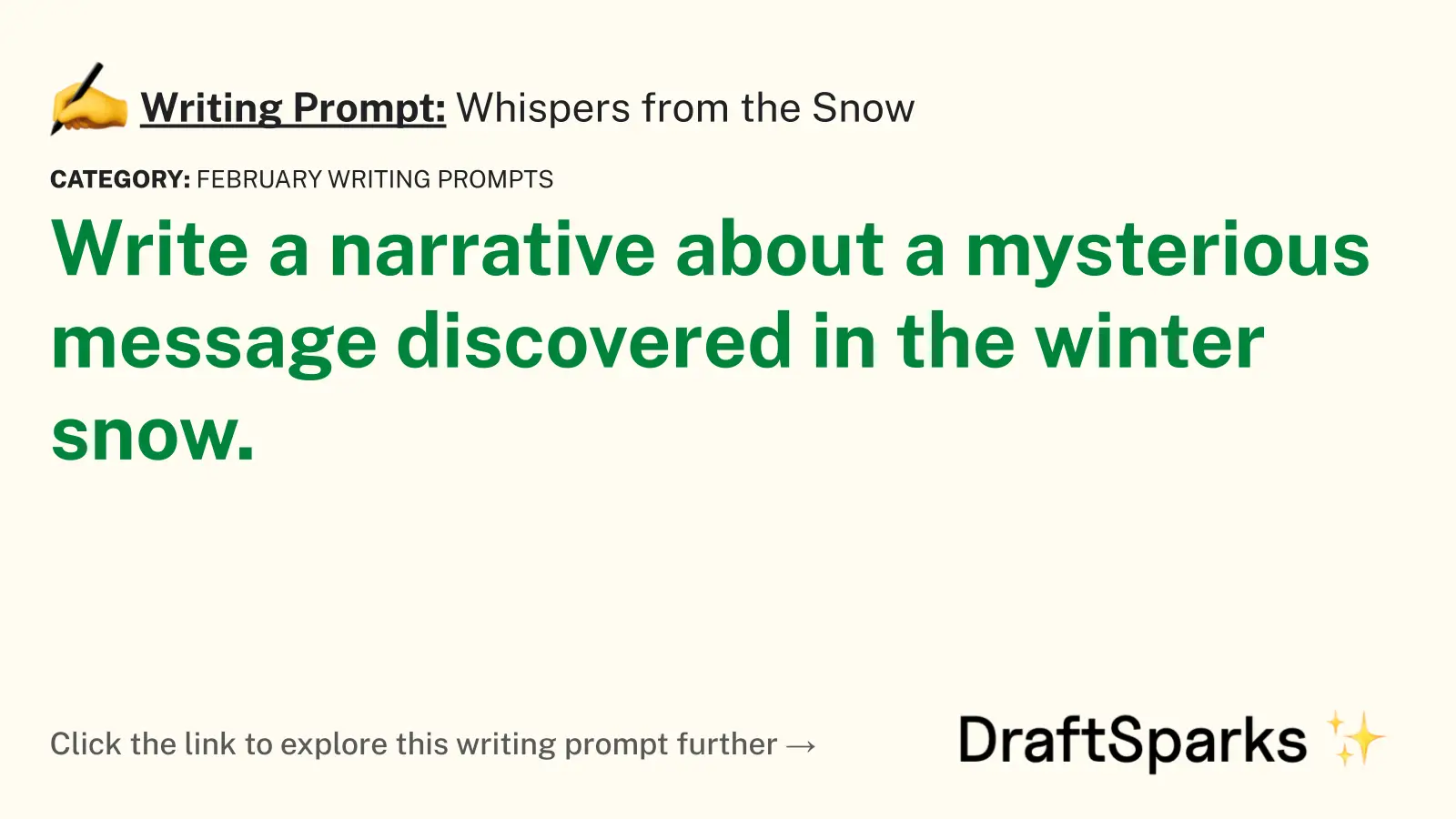 Whispers from the Snow