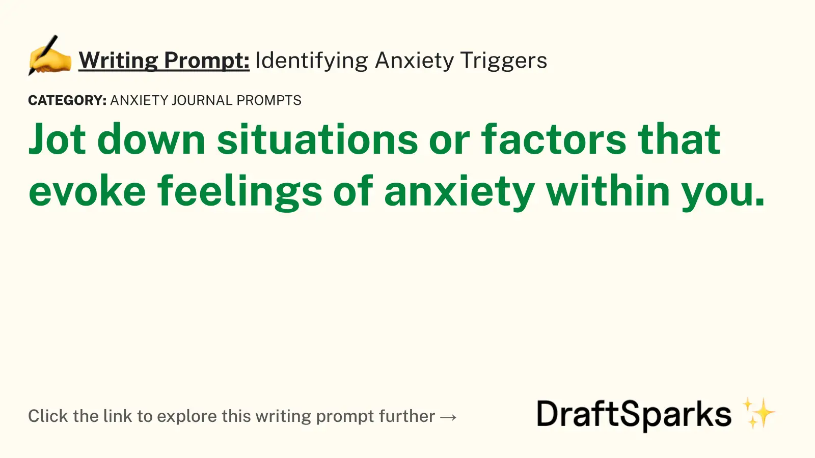 Identifying Anxiety Triggers