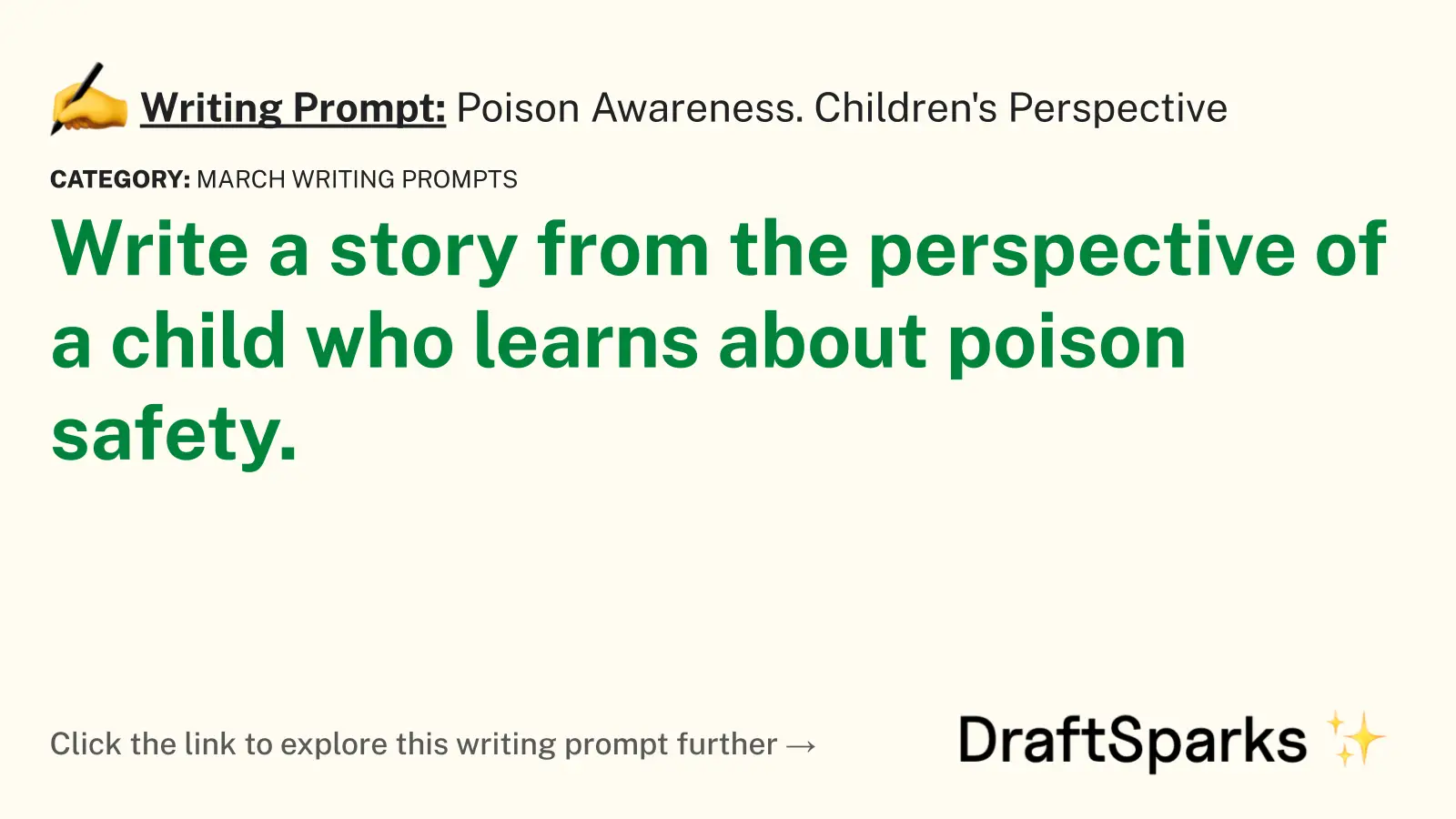 Poison Awareness. Children’s Perspective
