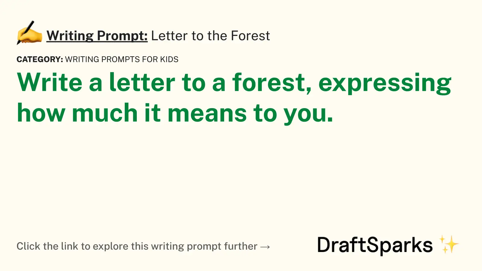 Letter to the Forest