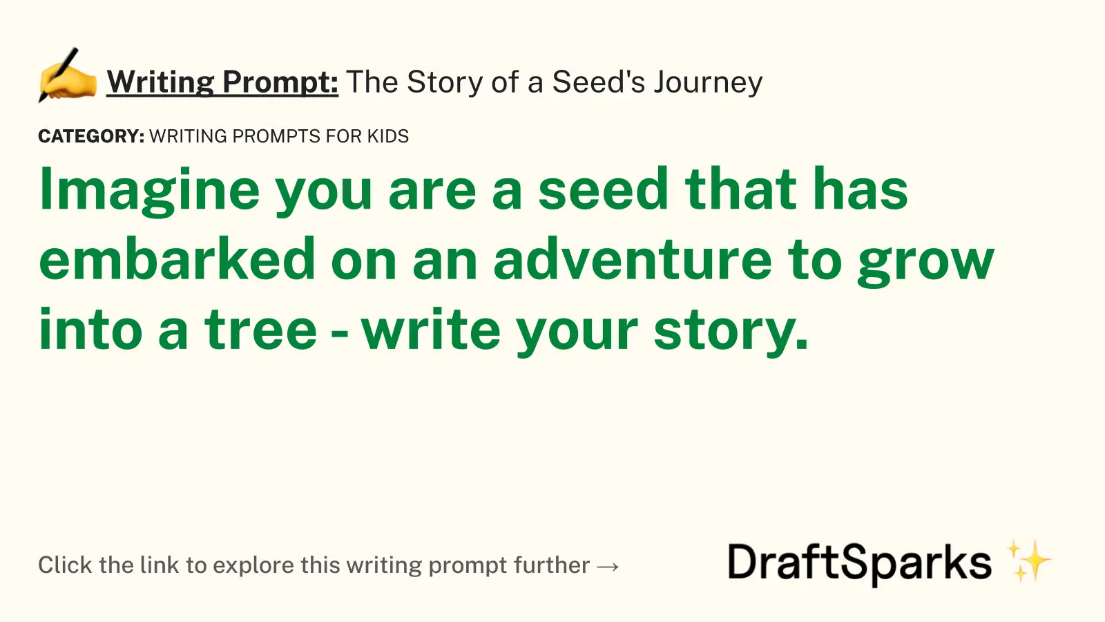 The Story of a Seed’s Journey
