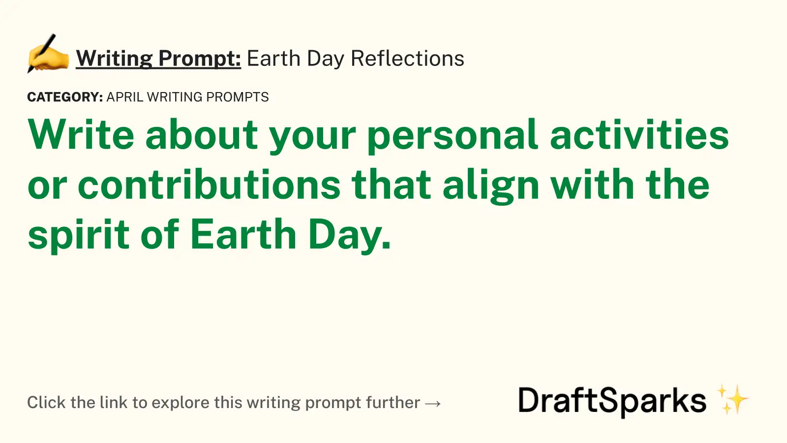 Earth Day Reflections