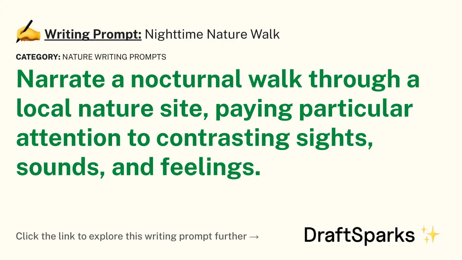 creative writing nighttime description