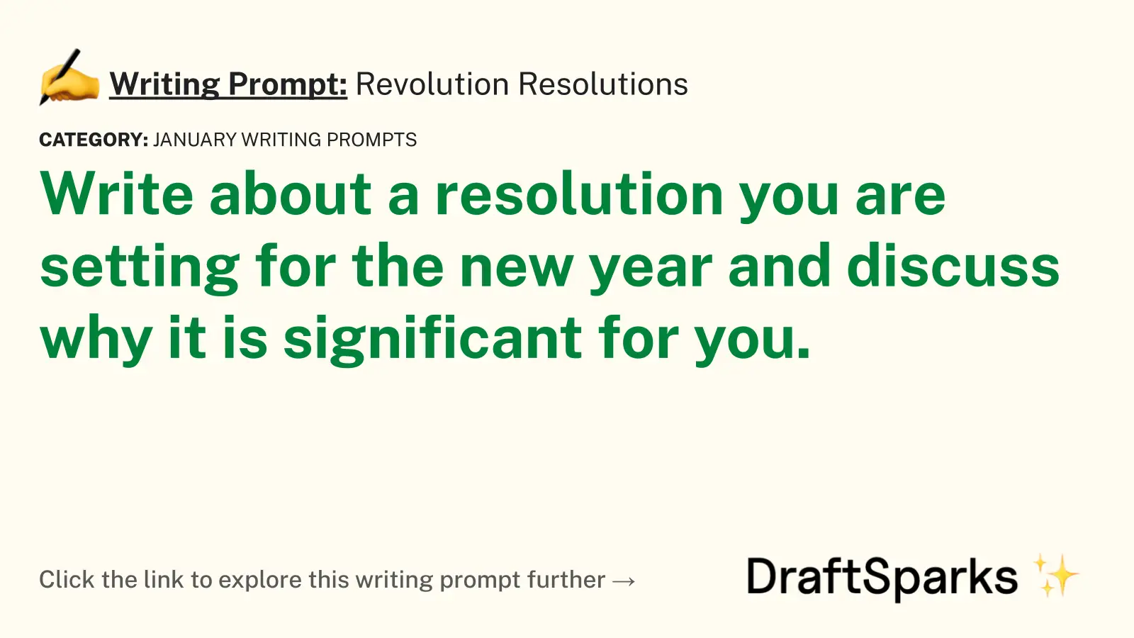 Revolution Resolutions