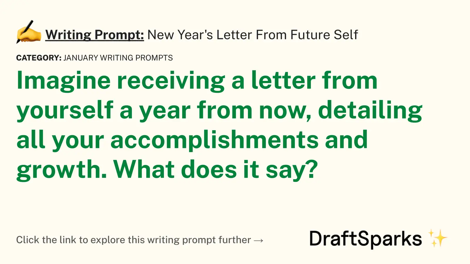 New Year’s Letter From Future Self
