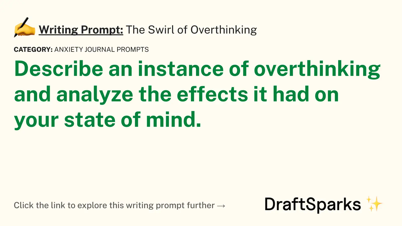 The Swirl of Overthinking