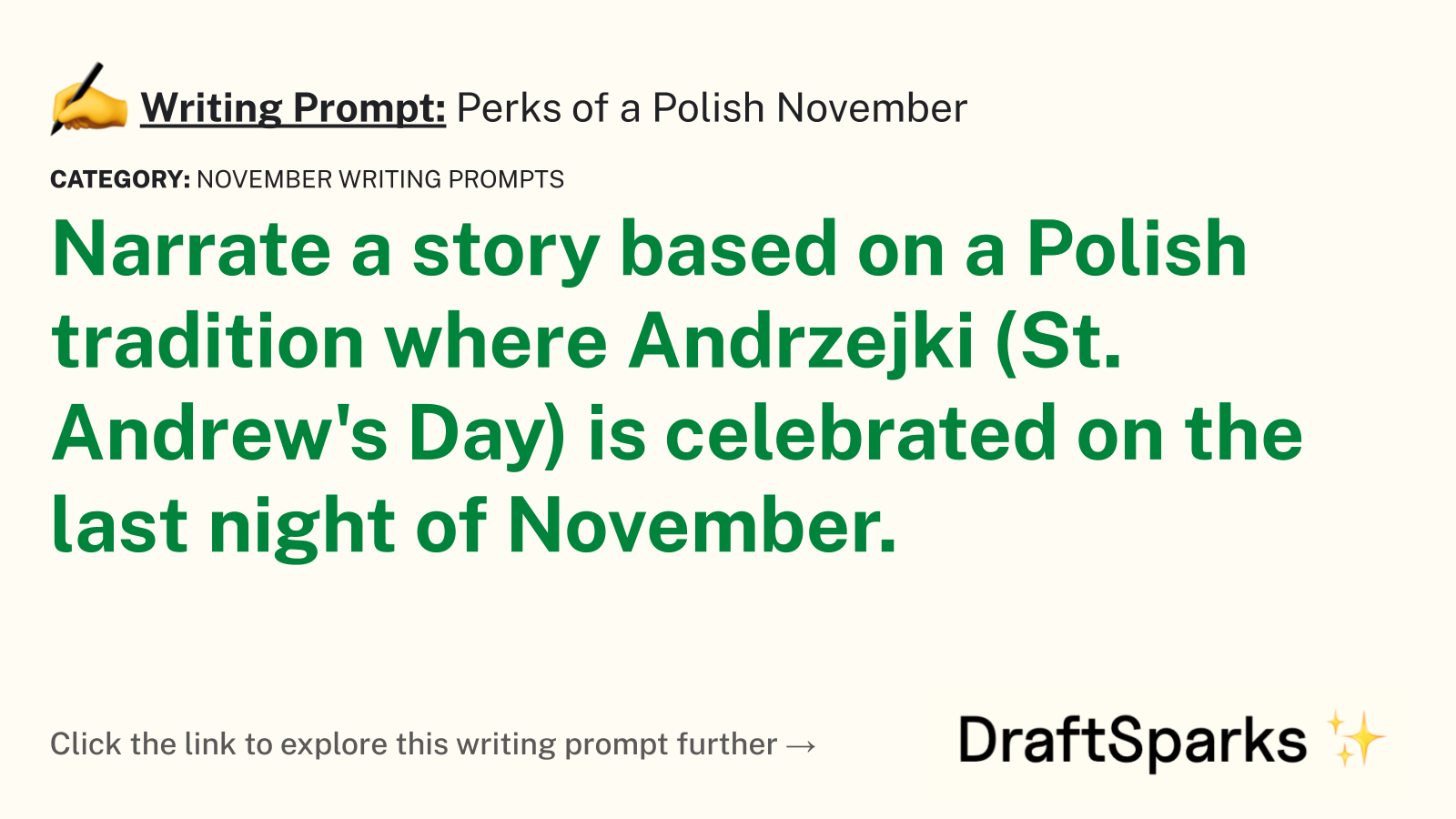 Perks of a Polish November