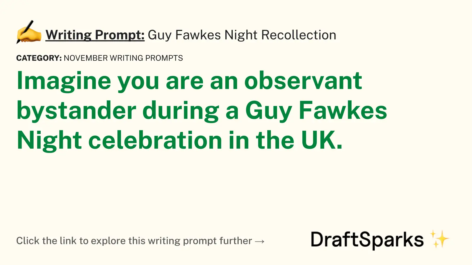 Guy Fawkes Night Recollection