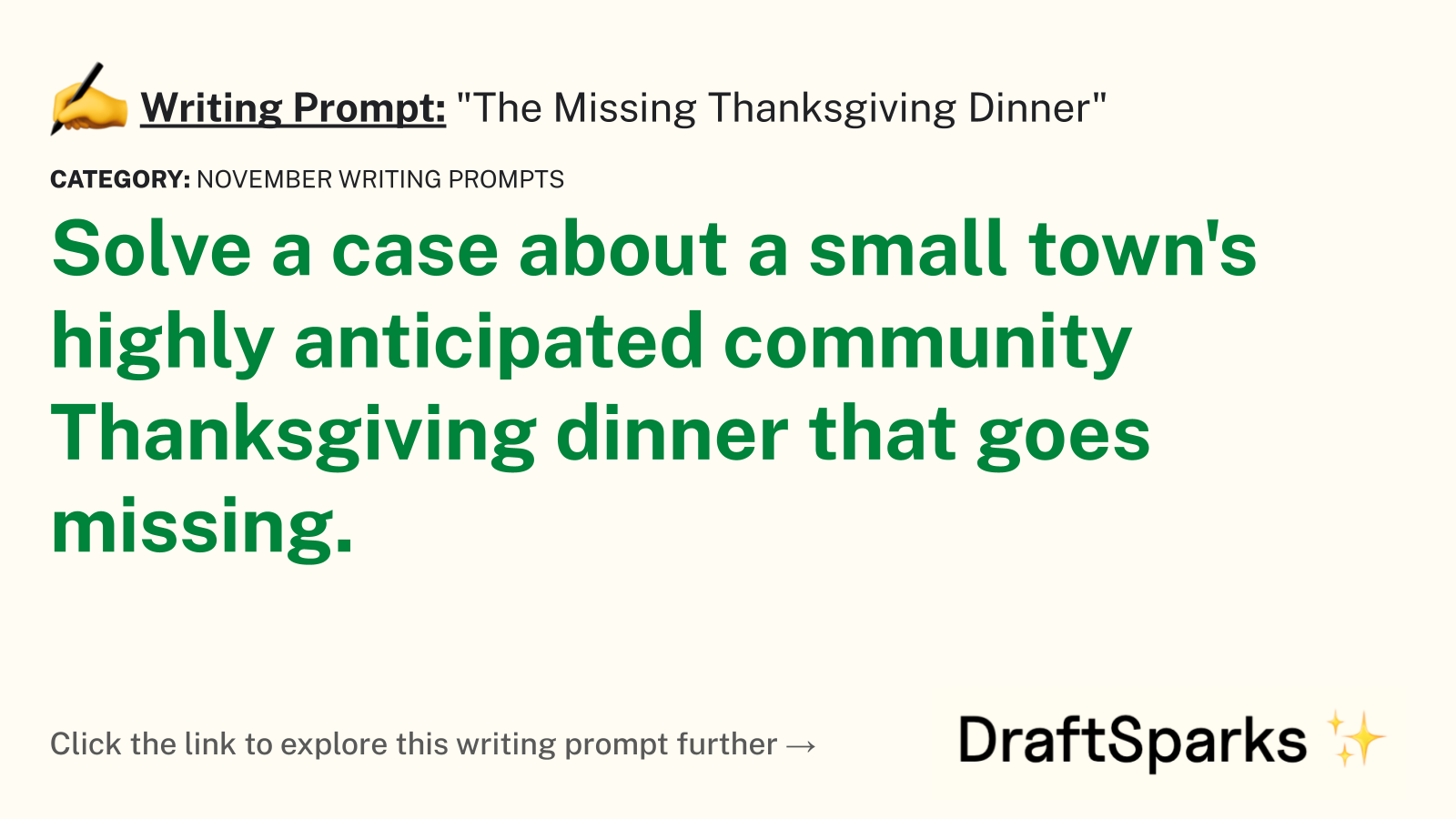 “The Missing Thanksgiving Dinner”
