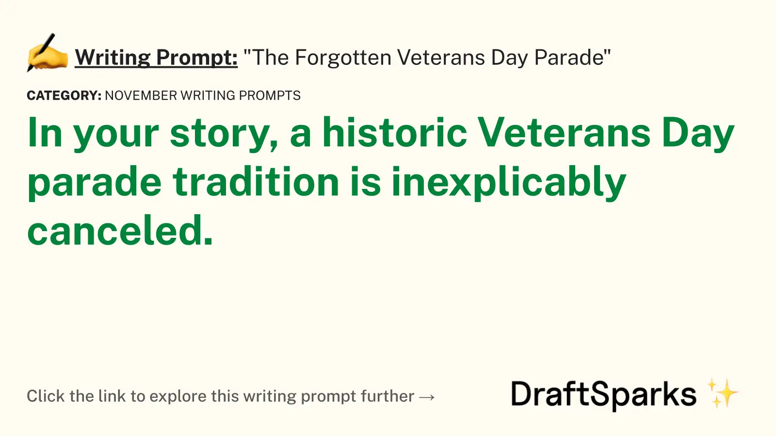 “The Forgotten Veterans Day Parade”