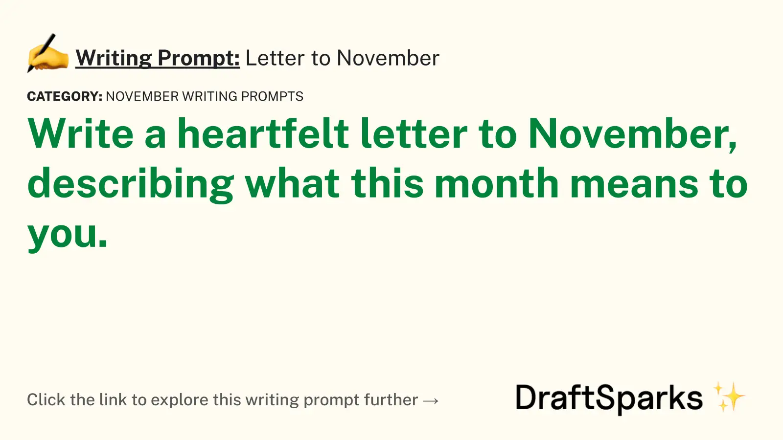 Letter to November